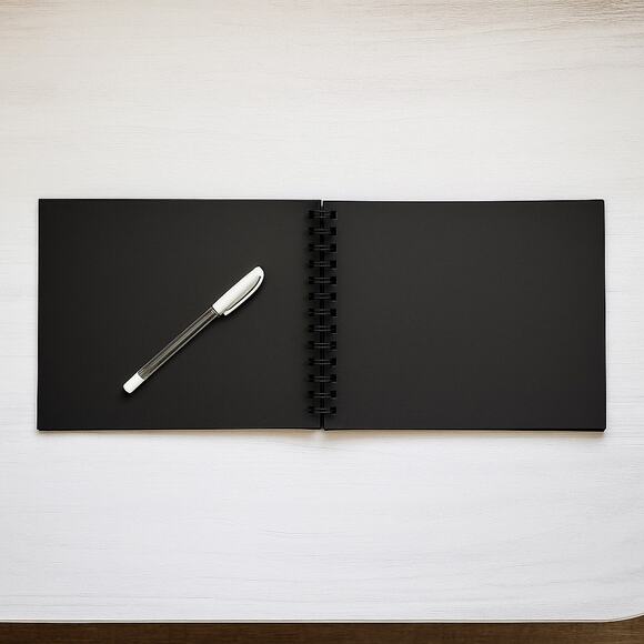 Hardcover Guest Book 10x8 Black Pages for Wedding Funeral Baby Shower Events - Picture 4 of 9